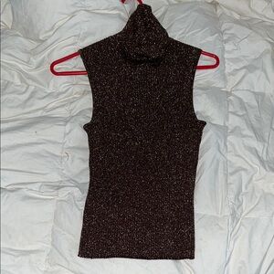 Cable & Gauge Brown Sleeveless Top